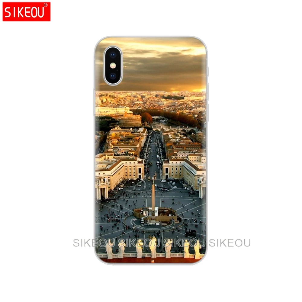 Силиконовый чехол для телефона Iphone 6X8 7 6s 5 5S SE Plus 10 XR XS Max чехол Италия Рим башня
