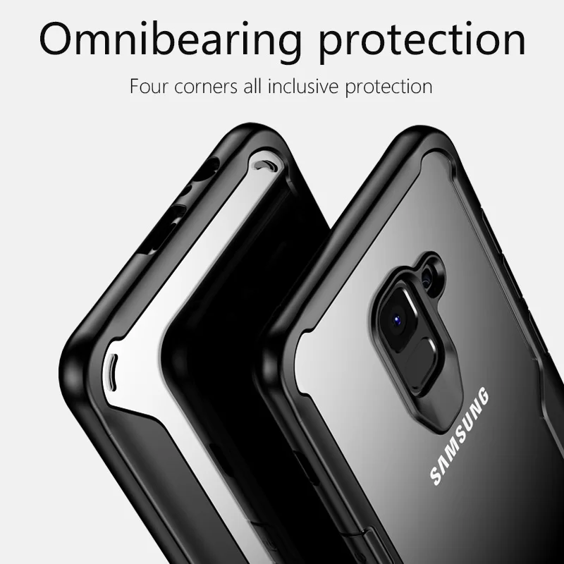 Toraise Protective Case For Samsung A8 2018 Cases TPU Acrylic Transparent Back Cover for Galaxy Plus Capa |