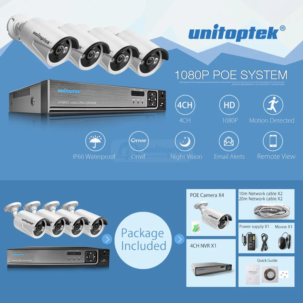 4CH 4MP POE NVR комплект системы видеонаблюдения 2MP Водонепроницаемая цилиндрическая ip-камера открытый подключи и играй система видеонаблюдения P2P