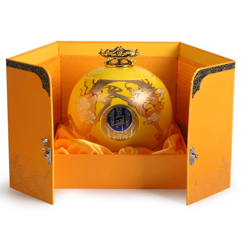 Китайские винтажные керамические чайные банки с изображением Феникса дракона