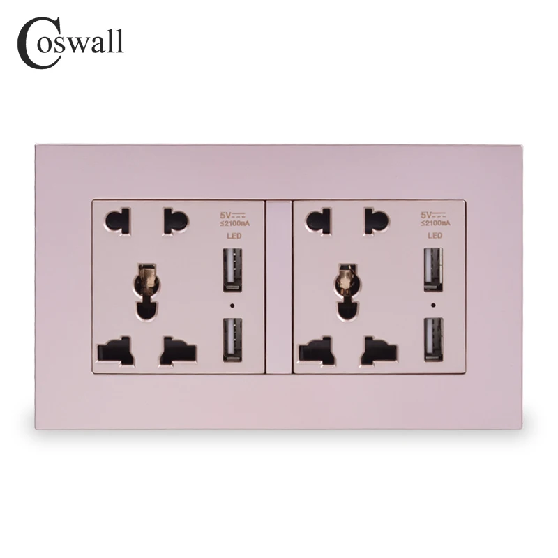 COSWALL розетки двойной Универсальный 5 отверстий мощность Outlet с 4 USB Смарт индукция