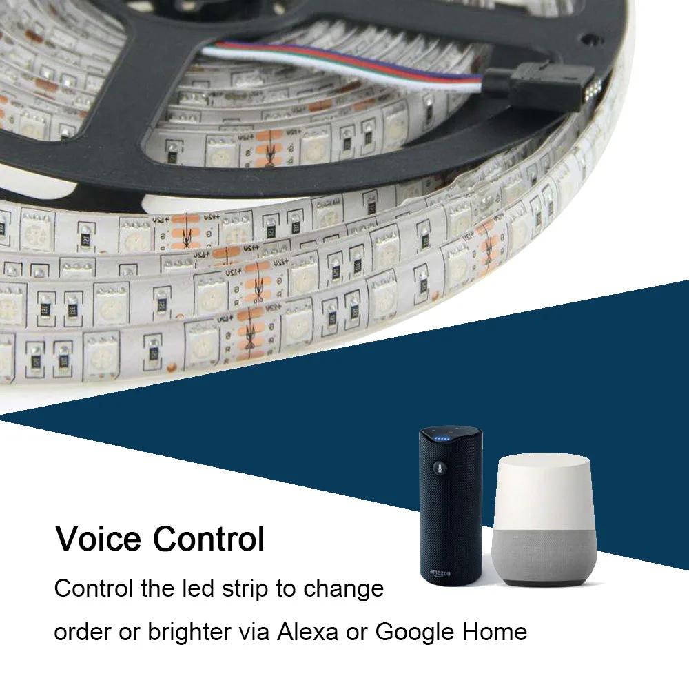 Светодиодный драйвер с 5 метрами Светодиодная лента RGB работает Alexa Google Home умная