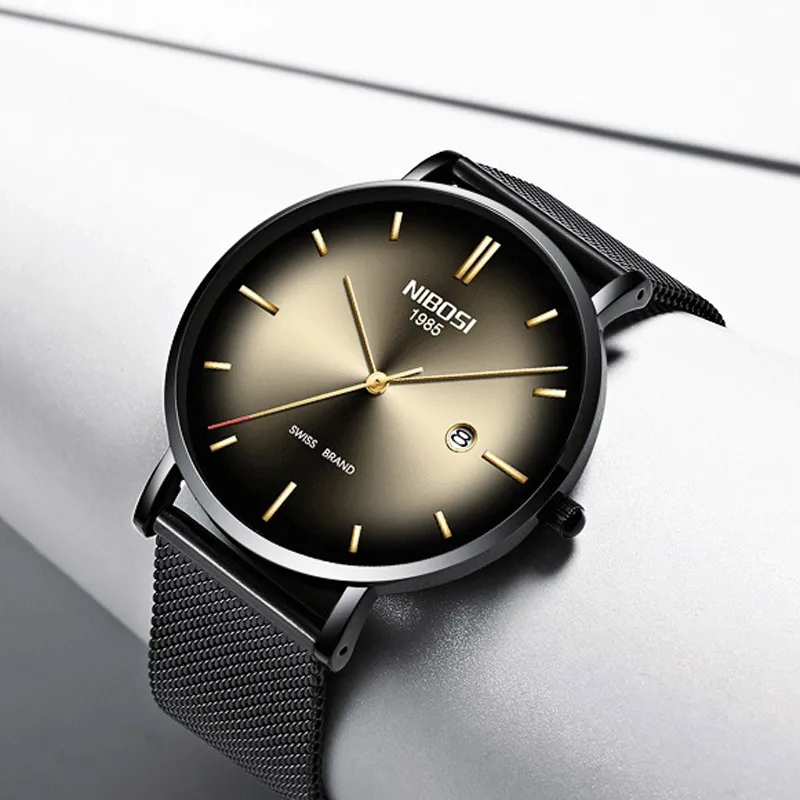 NIBOSI часы женские из нержавеющей стали для женщин водонепроницаемые кварцевые