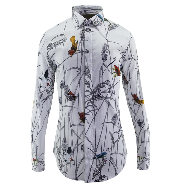

new arrival Men's hihg quality Long-sleeved shirt Fashionable Creative jet printing digital printing size M L XL 2XL 3XL