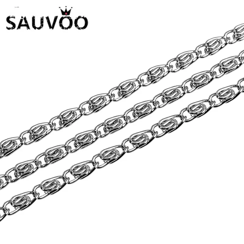 SAUVOO 10 ярдов/партия витая цепь из нержавеющей стали ширина 2 мм 3 объемная для