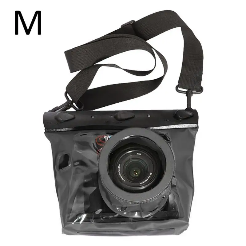 Чехол для камеры SLR DSLR HD 20 M Водонепроницаемая сумка камера остающийся сухим под водой корпус чехол для камеры Дайвинг водонепроницаемый чехол - Цвет: Black M