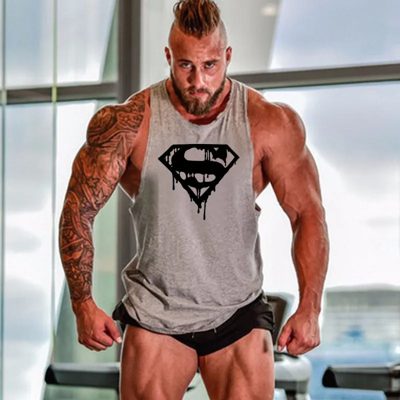 17 Новое поступление для бодибилдинга tanktop Superman Gym рубашка без рукавов Мужская майка для фитнеса Спортивная тренировочная майка для бега - Цвет: 17