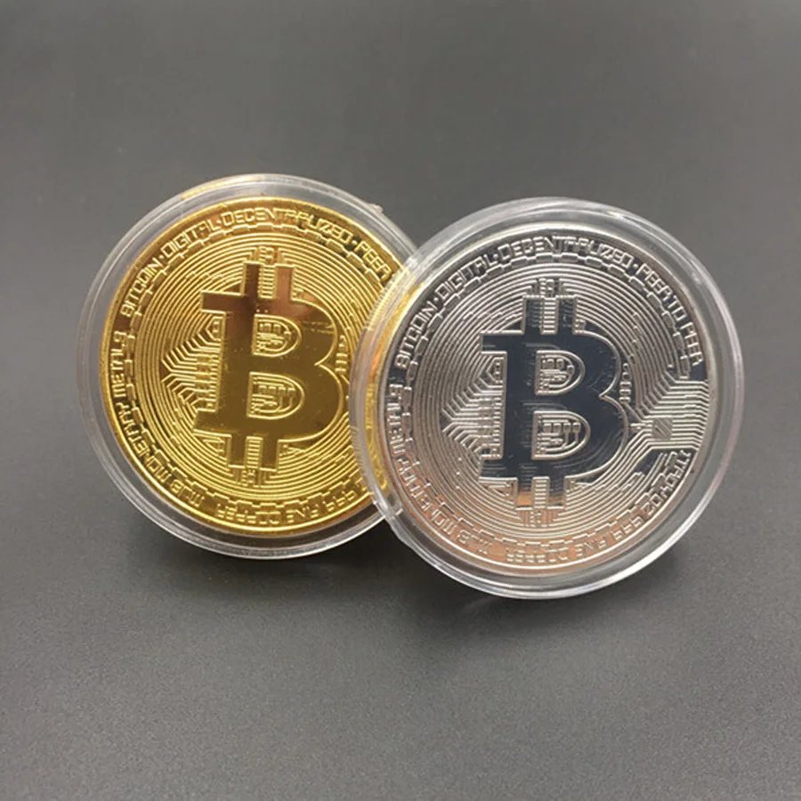 OL монета-Биткоин позолоченная Посеребренная Коллекционная BTC Биткоин монеты