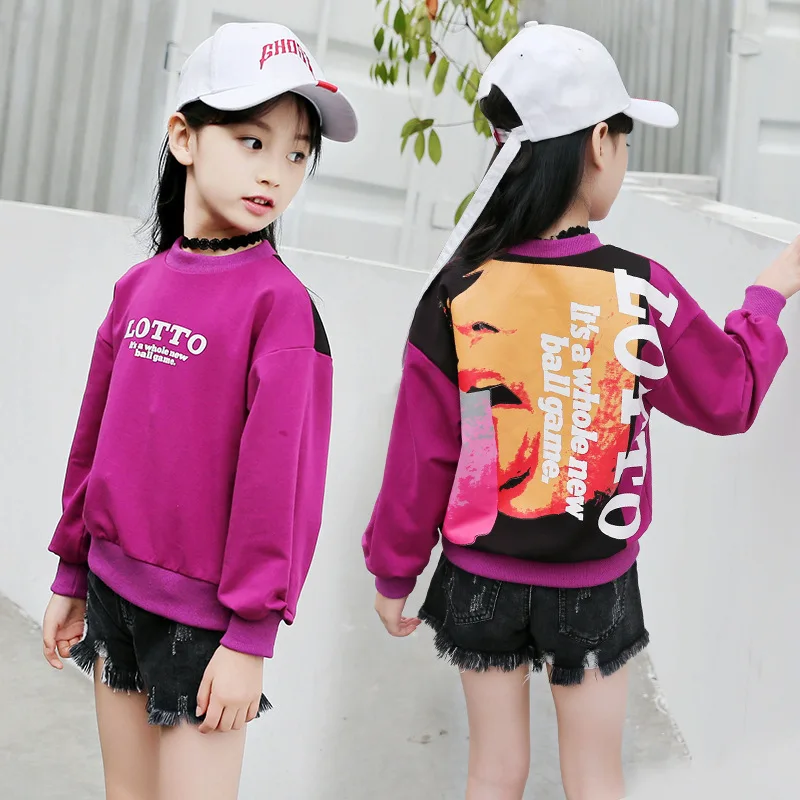 

Girls T Shirts Kids 2019 Autumn Clothes Children Long Sleeve Cartoon Tops Big Girl Cotton Casual Clothing For 6 To 14 Years Old
