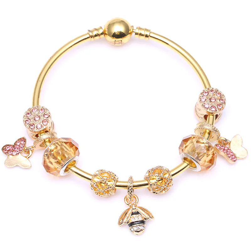 CHIELOYS Original European Bracelets &amp Bangles For Women With Animal Bead Round Pendant Brand Bracelet Jewelry Friendship Gift |