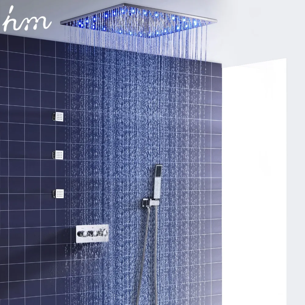 hm 20 дюймовый душевой комплект с системой ливневых дождей 3 шт|shower set|shower showershower |