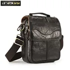 Оригинальная кожаная мужская повседневная дизайнерская сумка через плечо для школы, модный мессенджер для колледжа и планшета, тоут, ранец, 144