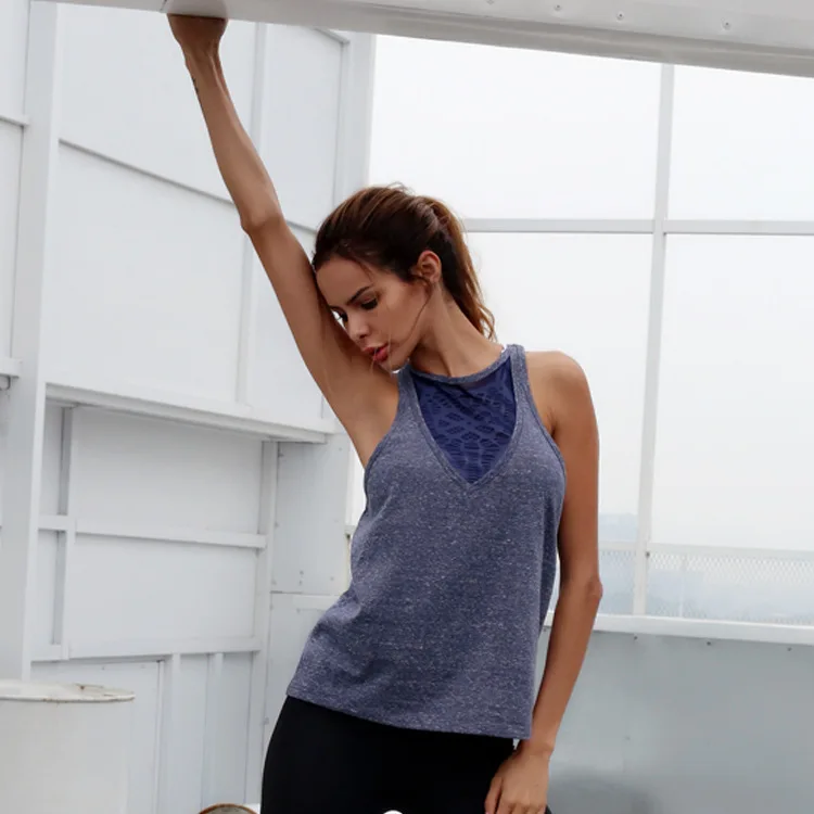 Summer Women's Quick Dry Sports Vest Loose Comfortable Printed Yoga Tank Top Gym Fitness Woman Running Sleeveless Shirt |