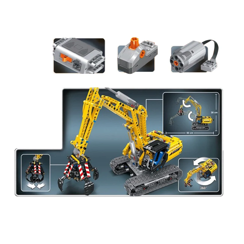 Совместимость Legoing Technic экскаватор модель строительных блоков кирпич без
