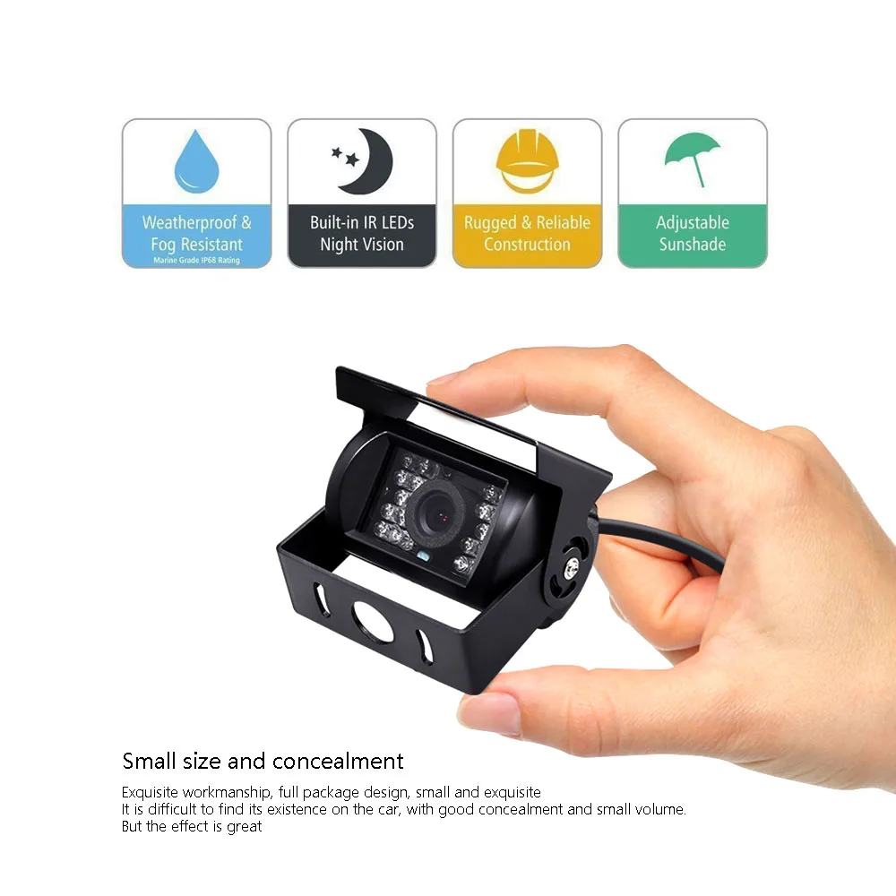 Podofo камера заднего вида ночного видения для RV грузовик прицеп сверхмощный 5 м/10