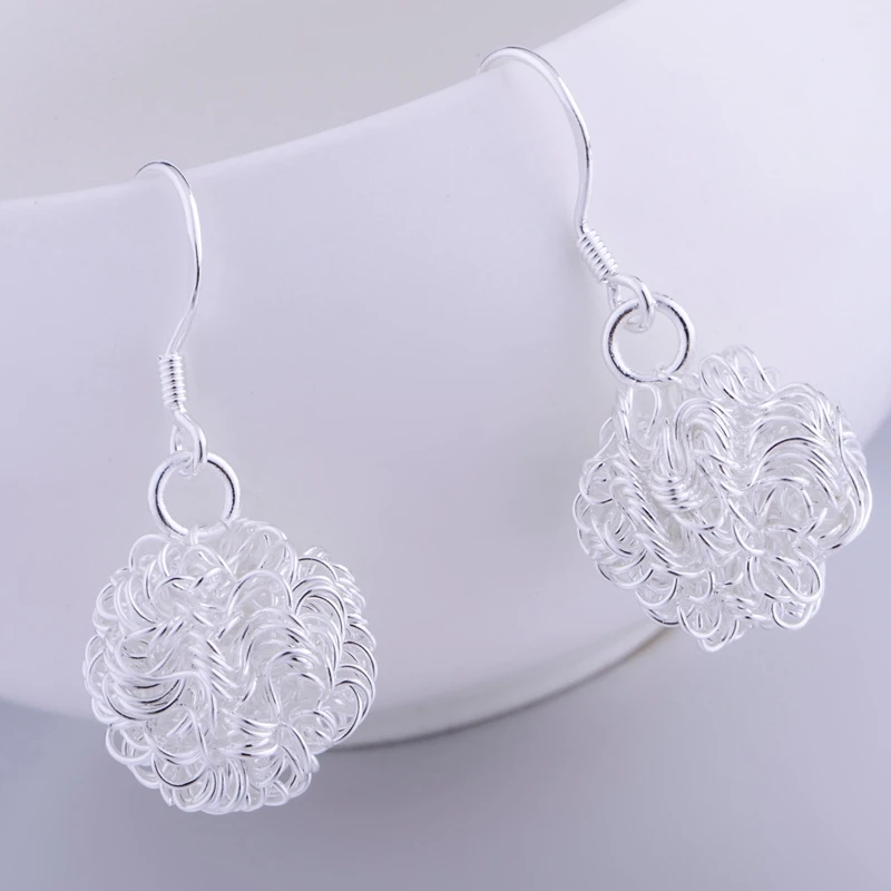 Посеребренные серьги посеребренные модные ювелирные изделия Переплетенные