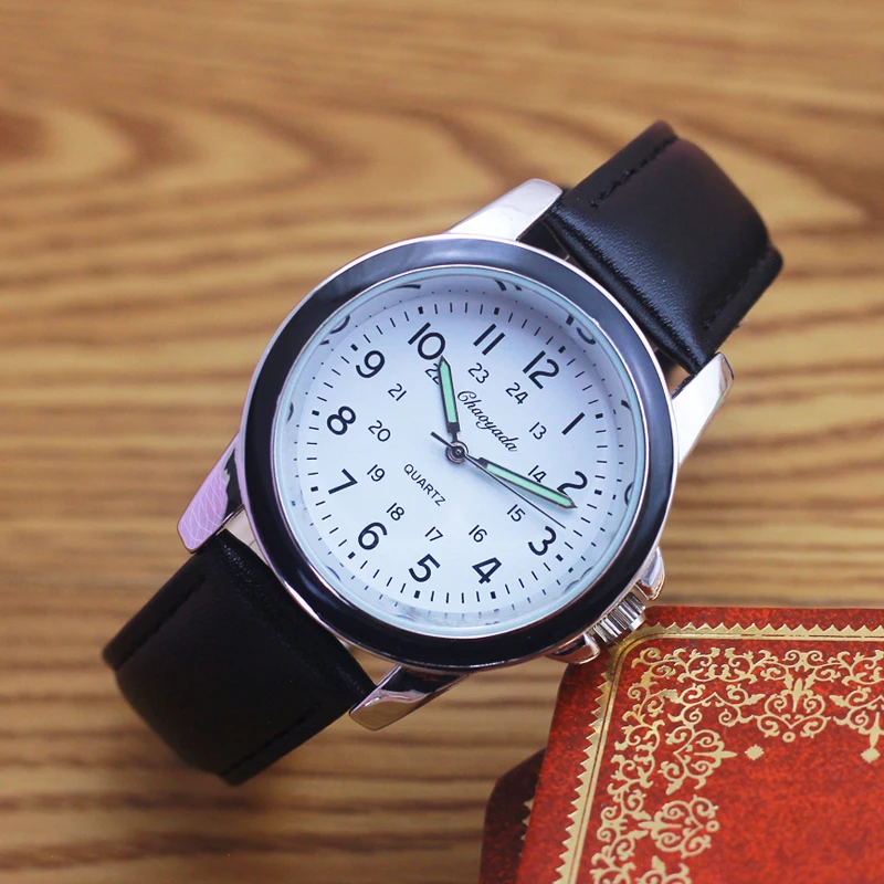 

2022 famous brand men gentleman boys simple 24 hours leather wristwatches old men fashion waterproof quartz electronic watches