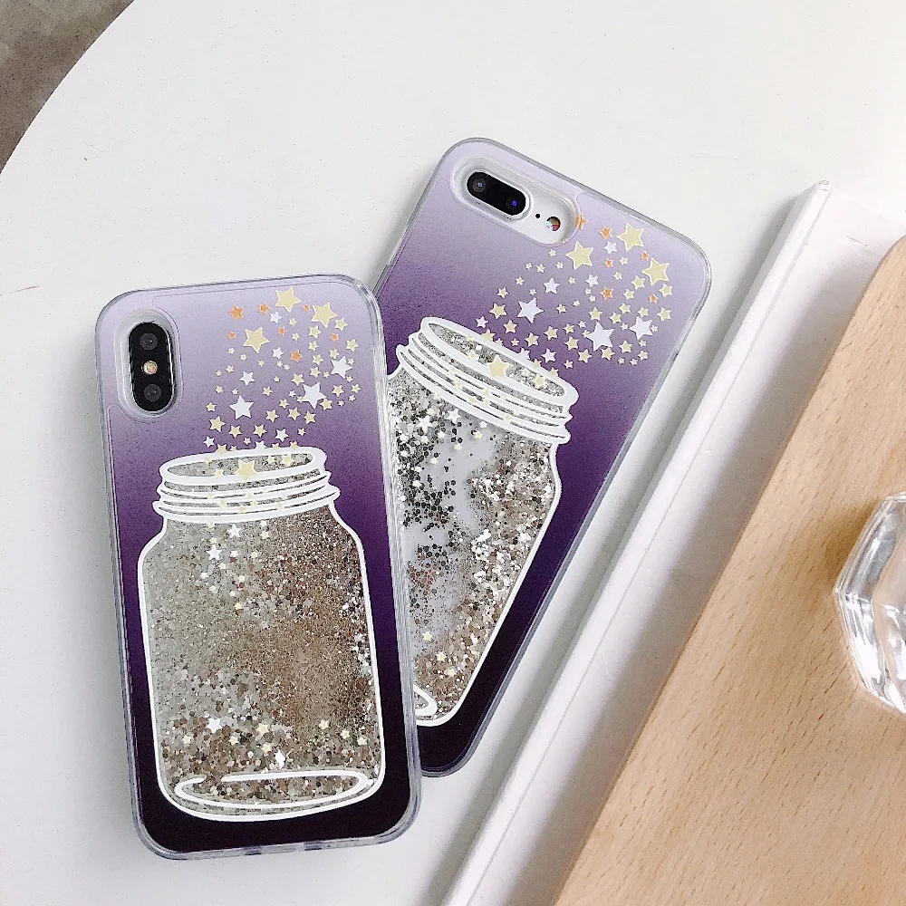 Phone Case For iPhone 7 8 Plus Bling Quicksand Liquid Glitter Dynamic iphone XR XS Max X 6 6s TPU Cases Cover | Мобильные телефоны