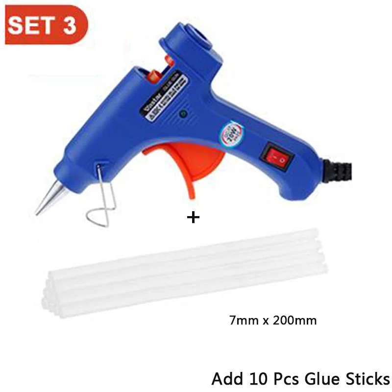 10pcs glue sticks Термоплавкий клеевой пистолет с 30 шт. 7 мм* 200 мм клеевой карандаш промышленные мини-пистолеты термо Электрический термотемпературный инструмент - Цвет: 10pcs glue sticks