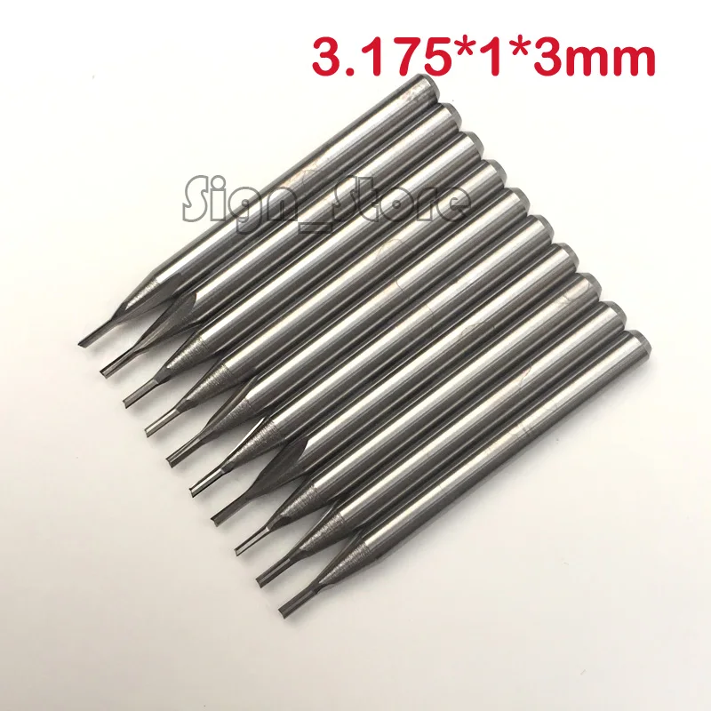 

10pcs Double Flute Straight Slot Carbide Slotting Cutters CNC Router Endmill Milling Cutter Bits 3.175 *1 *3mm