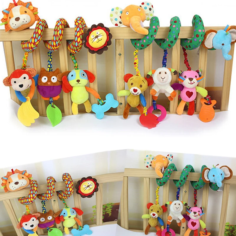 

Infant Bed Rattle Baby Toys Ring Sound Activity Spiral Bed Stroller Toy Double Head Lion Elephant Hanging Bell Crib Rattle Toys