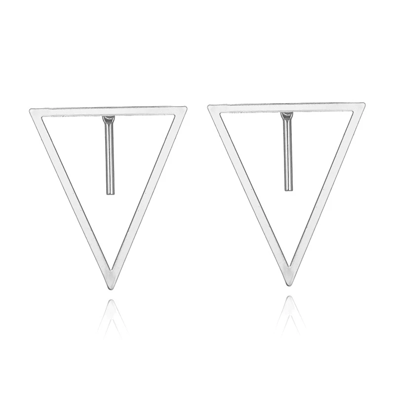 H:HYDE Simple Metal Geometric Earrings Korean Hollow Out Stud Women Piercing Birthday Wedding Gift Brincos | Украшения и
