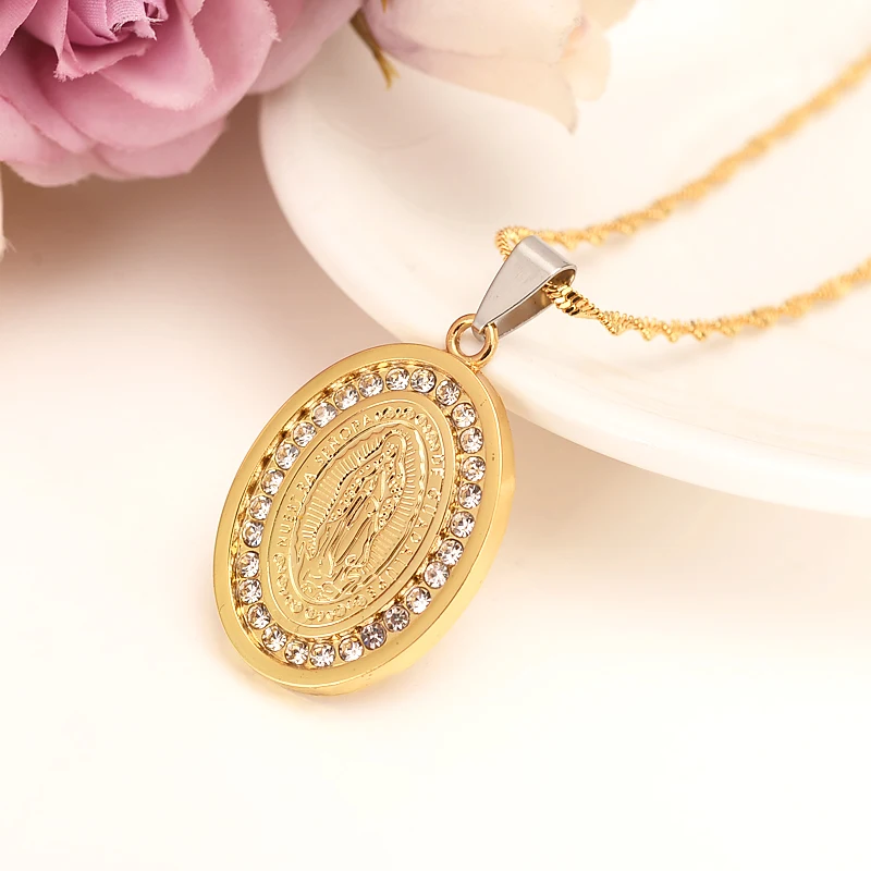 Религиозное Ювелирное колье панк для женщин и мужчин 14 k тонкая однотонная