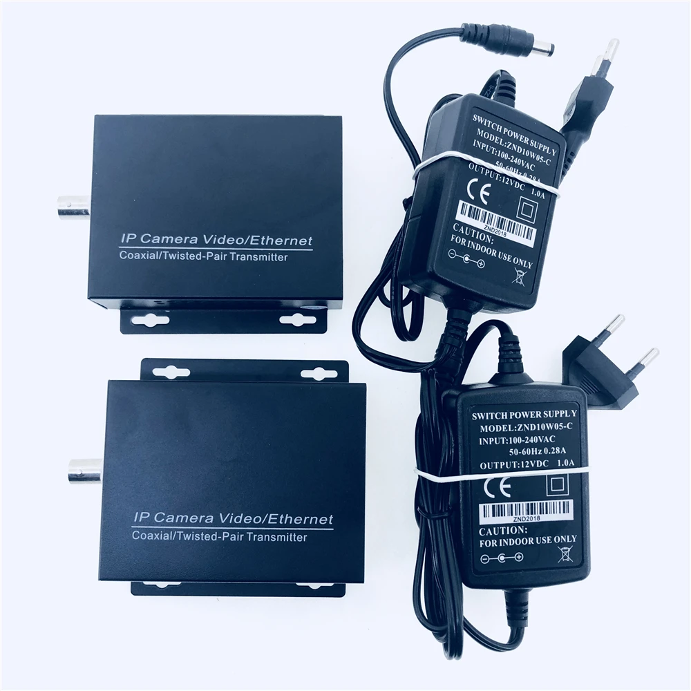 1 пара 10/100 м ip передача Coaxia BNC в порт rj45 IP удлинитель CCTV HD видео EOC Ethernet 2