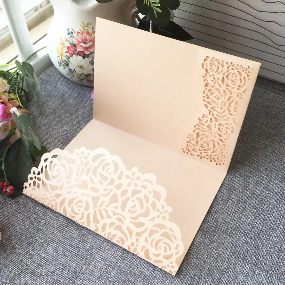 30pcs Laser Cut Romantic Wedding Decoration Invitation Card Pearl paper Birthday Supplies Greeting Gift Blessing | Дом и сад