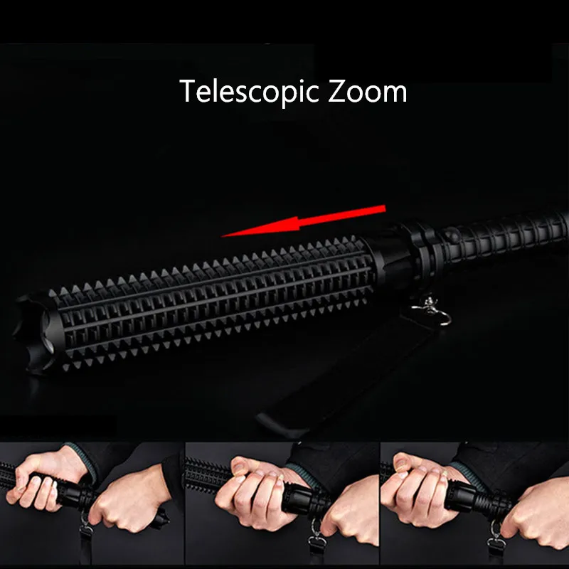 ZPAA мощный светодиодный фонарик Zoom XML L2 T6 для самозащиты длинный бейсбольный