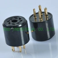 2pcs adapters 4pin to 8pin ceramic gold tube socket for tube amplifier parts guitar