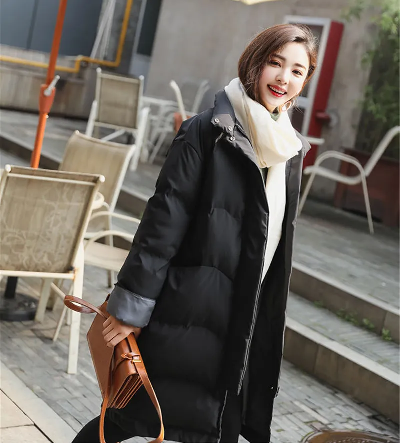black AYUNSUE Parkas Mujer Invierno теплое зимнее пальто Женская куртка-пуховик повседневные женские пальто Модная женская парка Casacos WXF340 - Цвет: black