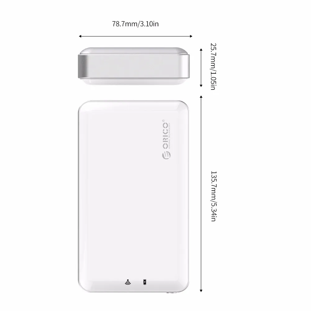 ORICO 2,5 дюймов Wifi HDD корпус частный HDD Облачное хранилище Поддержка SD/TF карта Автономное Резервное копирование 8000 мАч Внешний аккумулятор USB3.1 Gen1/2
