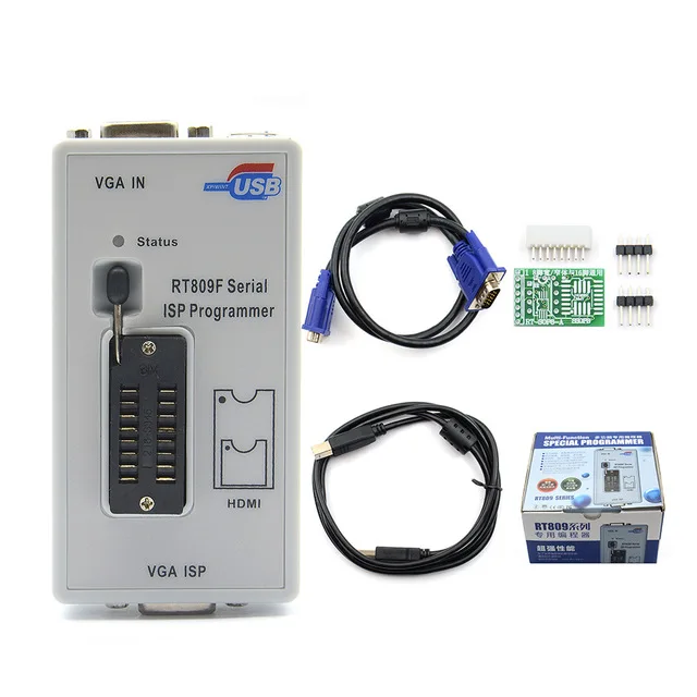 RT809F RT809F ISP программист/RT809 lcd usb программист ремонтные инструменты 24-25-93 serise IC с 11 адаптерами - Цвет: RT809F