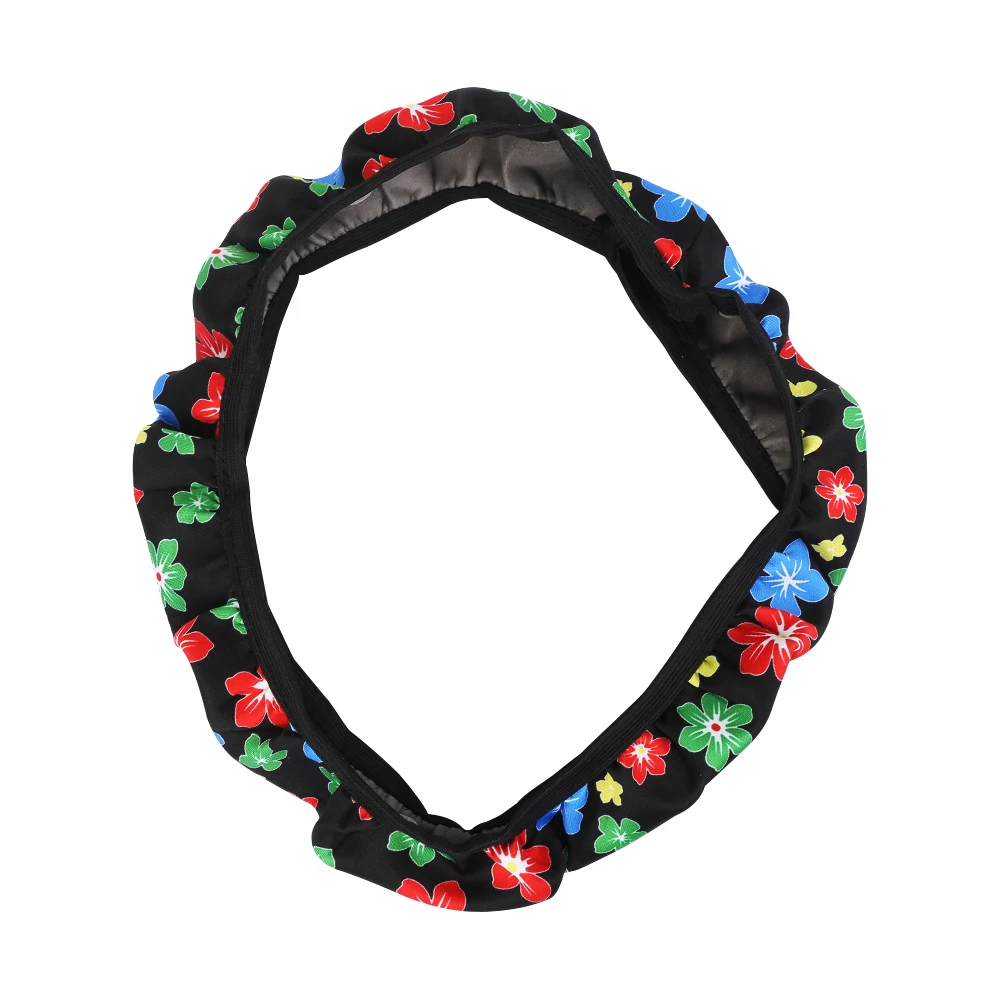 1 шт. чехлы на руль автомобиля с цветочным принтом противоскользящие