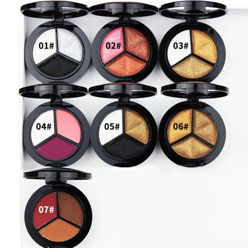 3 цвета Тени для век Палитры Смоки матовые тени Макияж инструмент