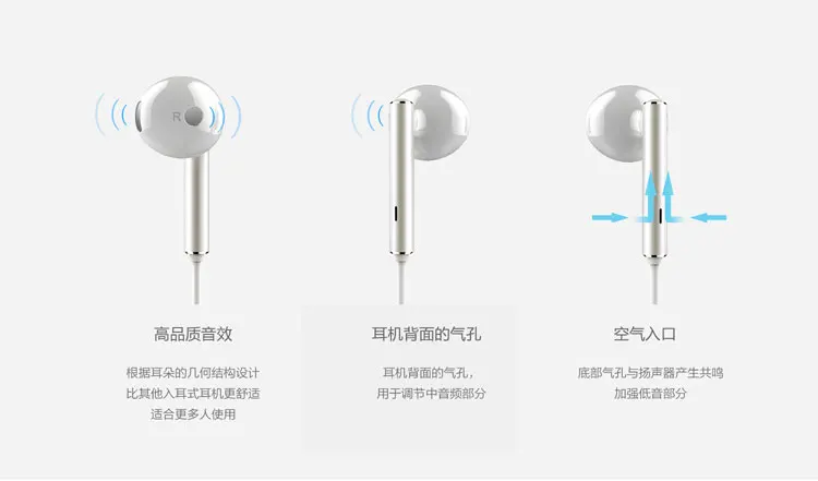 Наушники HUAWEI AM116 Honor Полупроводниковые наушники с пультом ДУ и микрофоном для