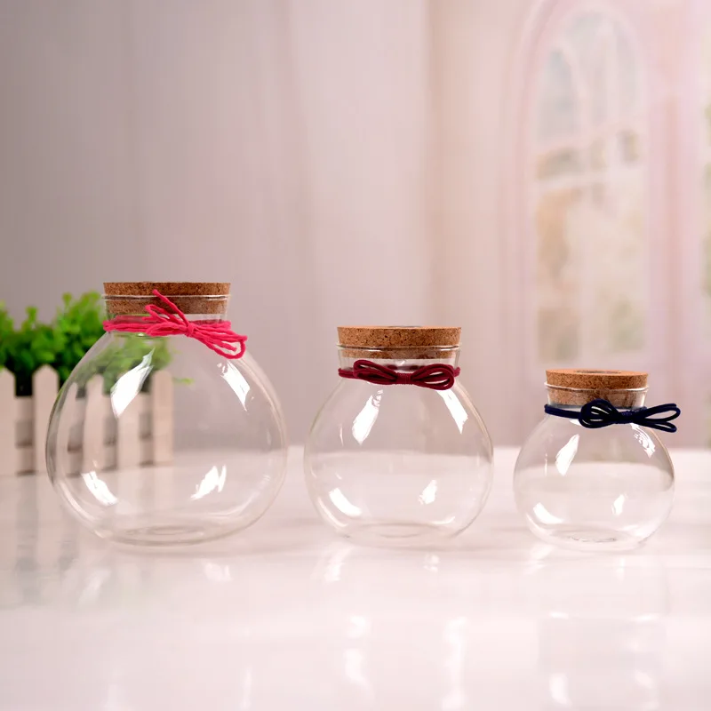1 шт. прозрачные бутылки для специй конфет Террариум с пробковой пробкой