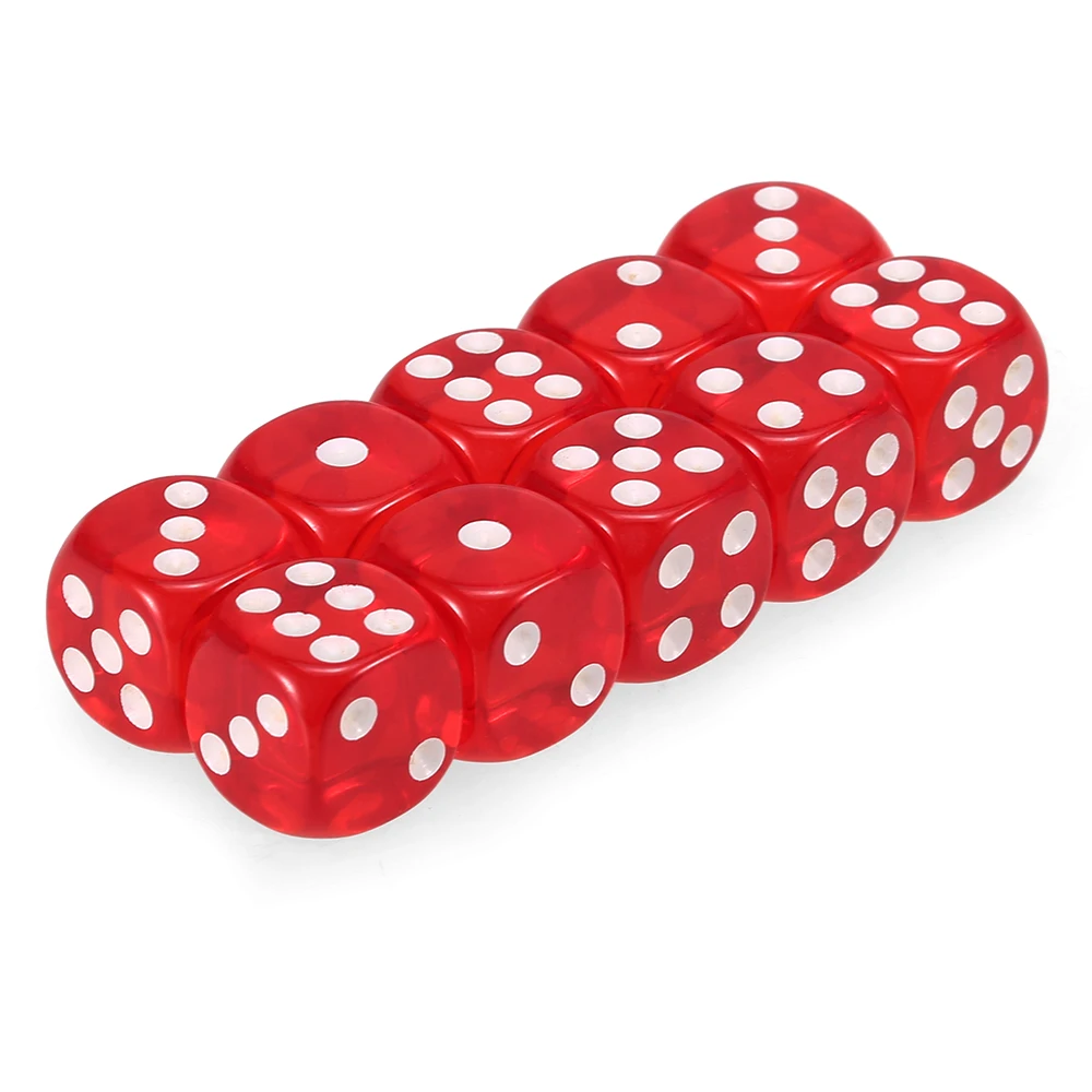 Прозрачные игральные кости 14 мм 10 шт. портативные настольные игры акриловые