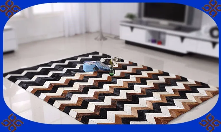 

2018 free shipping 100% natural genuine cowhide carpet leather