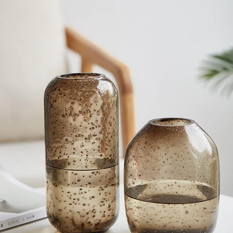 Light luxury glass vase ornaments Nordic creative dried flowers bottles modern minimalist transparent | Дом и сад