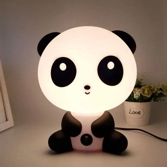 panda Мультяшный Ночной светильник с милой пандой, медведем, настольная лампа, светодиодный детский подарок, лампа для сна для спальни, прикроватный домашний декор, светильник ing - Испускаемый цвет: panda