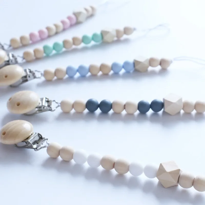 Деревянная цепочка для соски-пустышки младенцев | Мать и ребенок