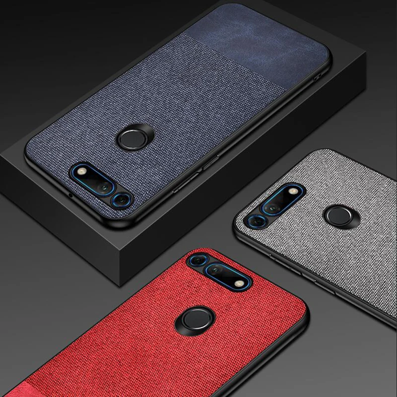 Роскошный тканевый чехол для Huawei Honor View 20 V20 кожаный из мягкого ТПУ Жесткий Чехол