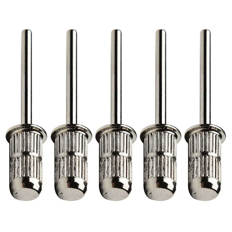 5pcs of Mandrels Набор шлифовальных лент 100 шт. оправки для маникюра, педикюра, салонные инструменты, бит 40, 80, 120, 180, 240, 320, 400, наждачная бумага, круг, абразивные инструменты - Цвет: 5pcs of Mandrels