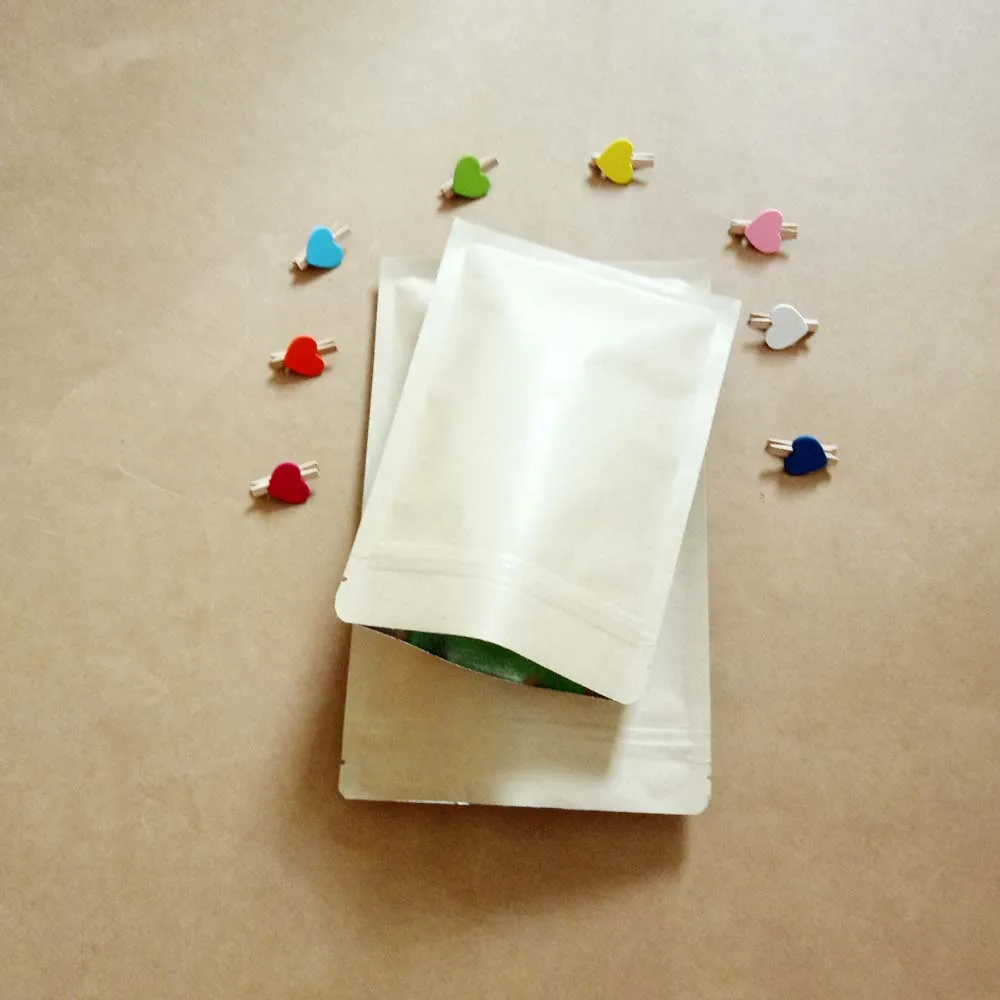 300 шт. коричневые плоские алюминиевые пакеты из крафт-бумаги для