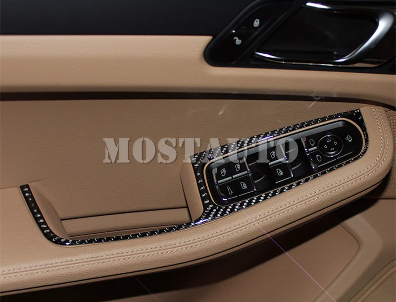 Для Porsche Macan Boxter углеродного волокна двери окна кнопка включения рамка Обложка 2014