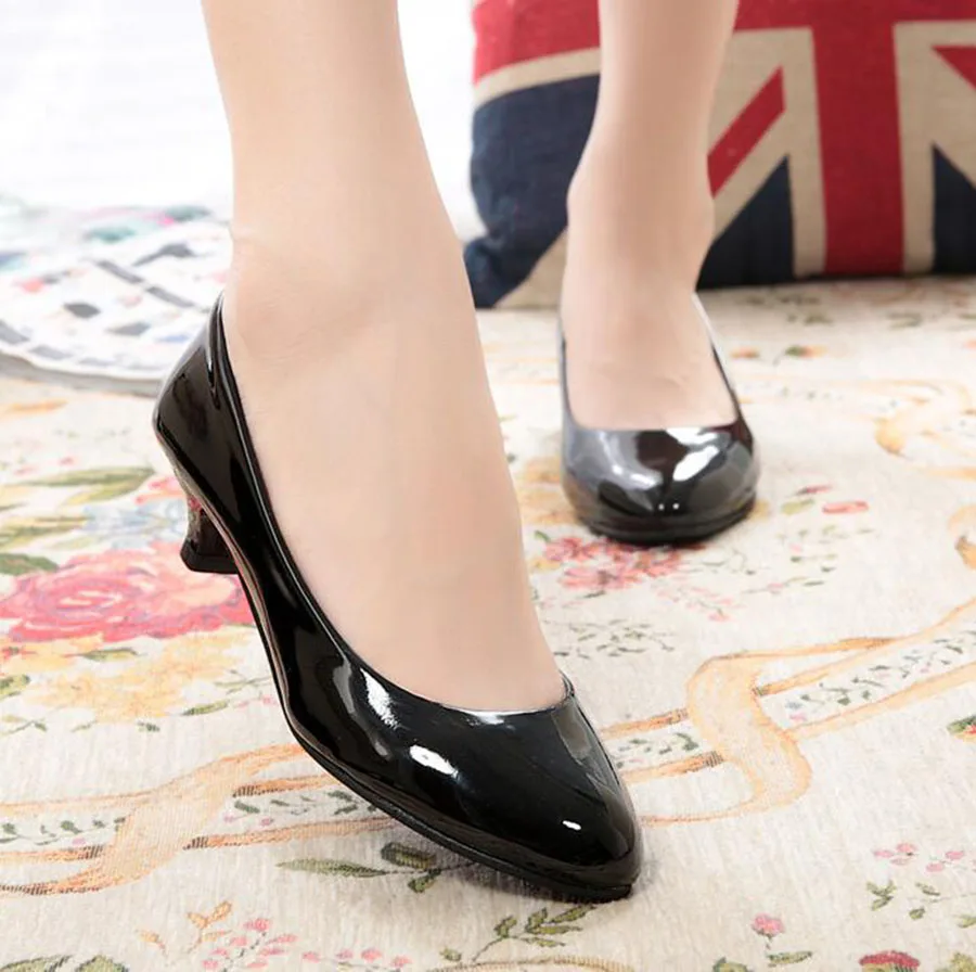 New Women's Working Shoes Simple Casual for Nurse Office &amp Career Shallow Mouth Low heel Bright Colors Single Female | Обувь