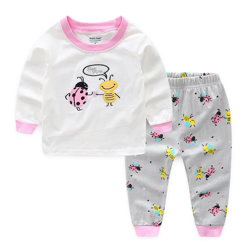 P8004 girls Pjs Г. Пижамы для девочек; Пижама с единорогом; комплект одежды для сна с единорогом; детские пижамы с животными; Enfant Pijamas Infantil Eenhoorn; одежда для маленьких девочек - Цвет: P8004 girls Pjs