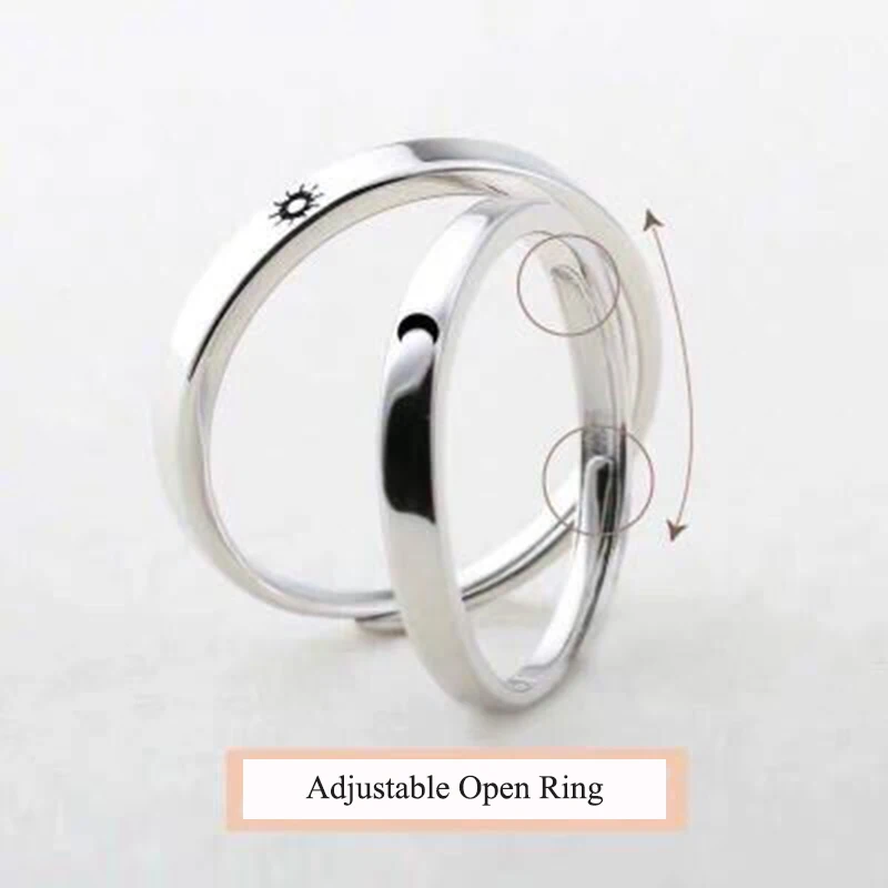 Qevila Fashion Vincent Van gogh Moon Sun Love Rings Silver Color Adjustable Women‘s Men's Wedding Engagement Party Jwelry | Украшения